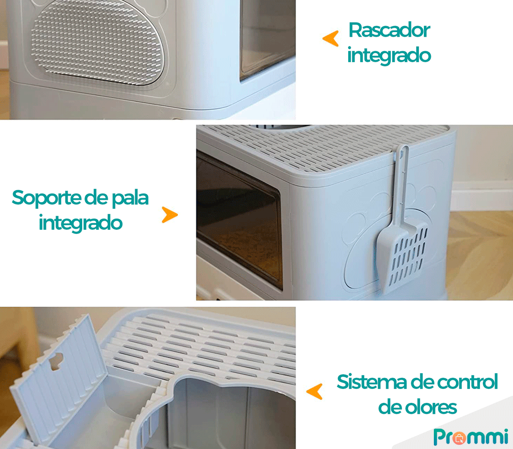 Arenero Gato Plegable y Extra Grande | El Arenero Cerrado para Gatos que tu casa necesita