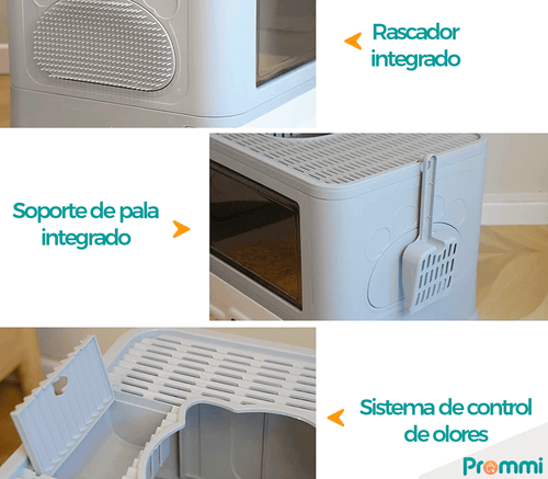 Arenero Gato Plegable y Extra Grande | El Arenero Cerrado para Gatos que tu casa necesita