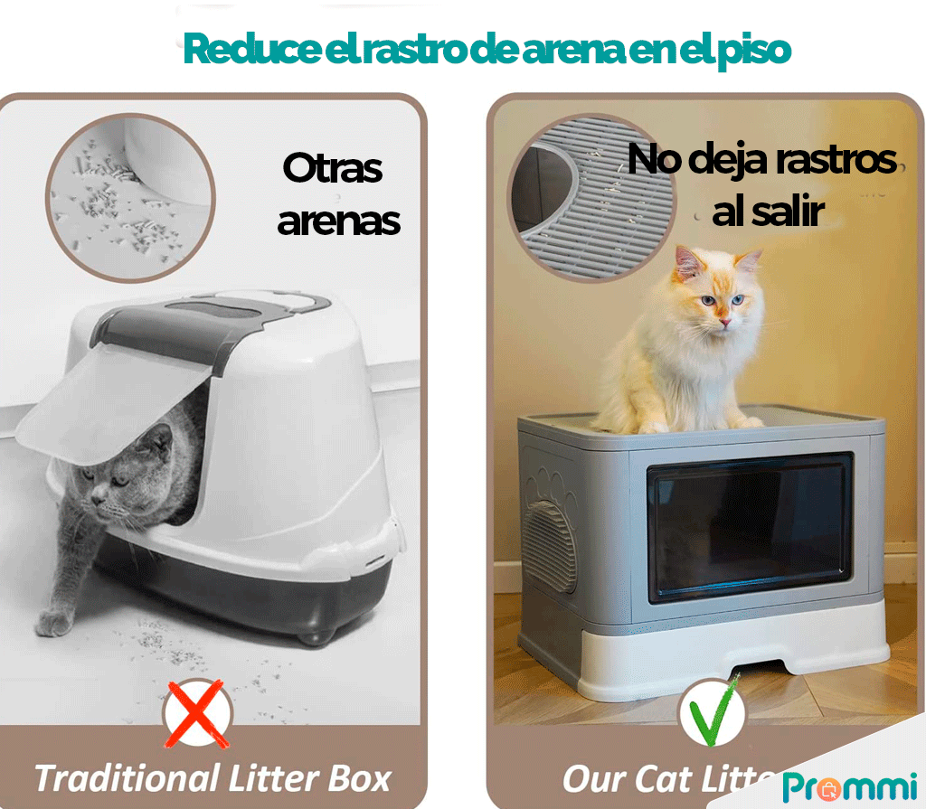 Arenero Gato Plegable y Extra Grande | El Arenero Cerrado para Gatos que tu casa necesita