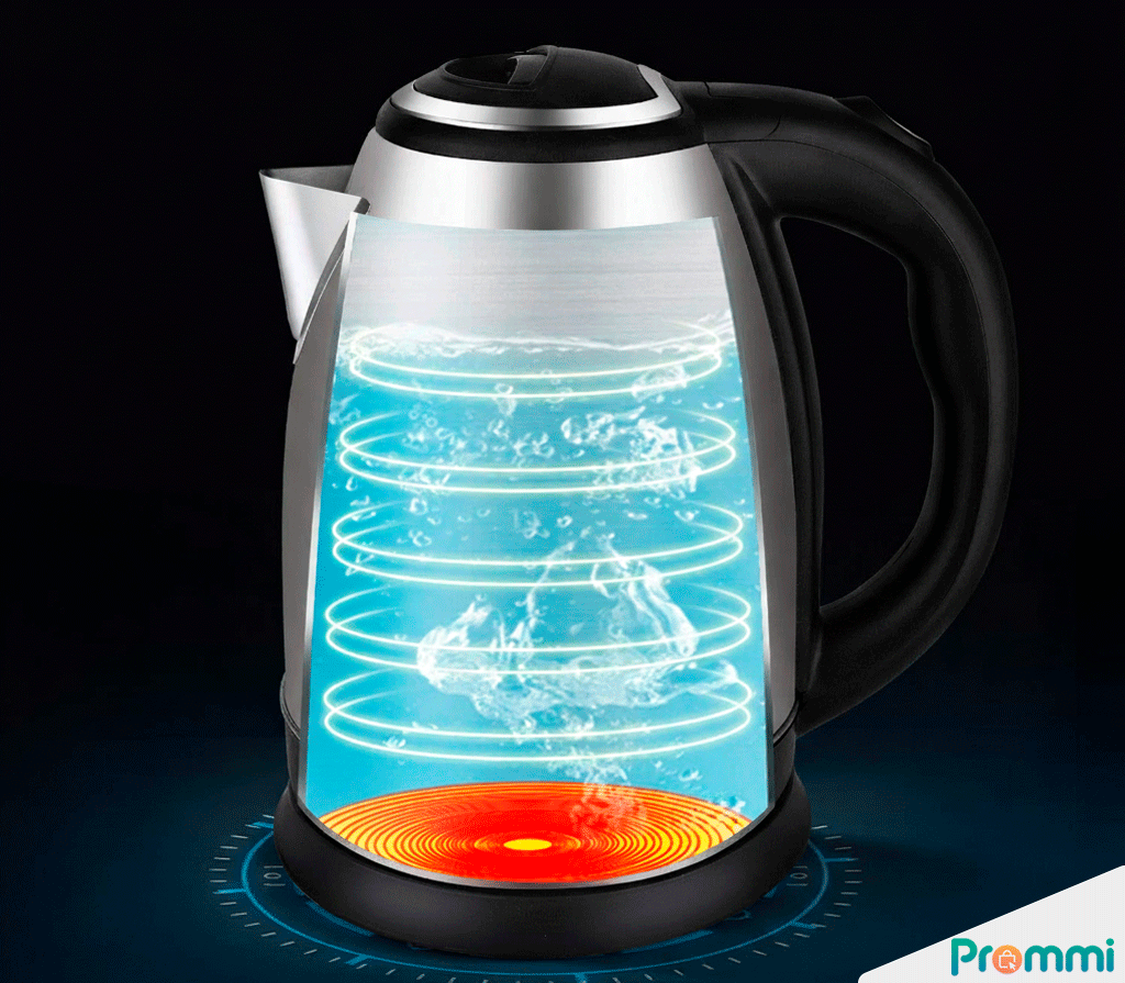 Hervidor de Agua Eléctrico y Cafetera 2 Litros - Acero Inoxidable con Apagado Automático