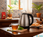 Hervidor de Agua Eléctrico y Cafetera 2 Litros - Acero Inoxidable con Apagado Automático