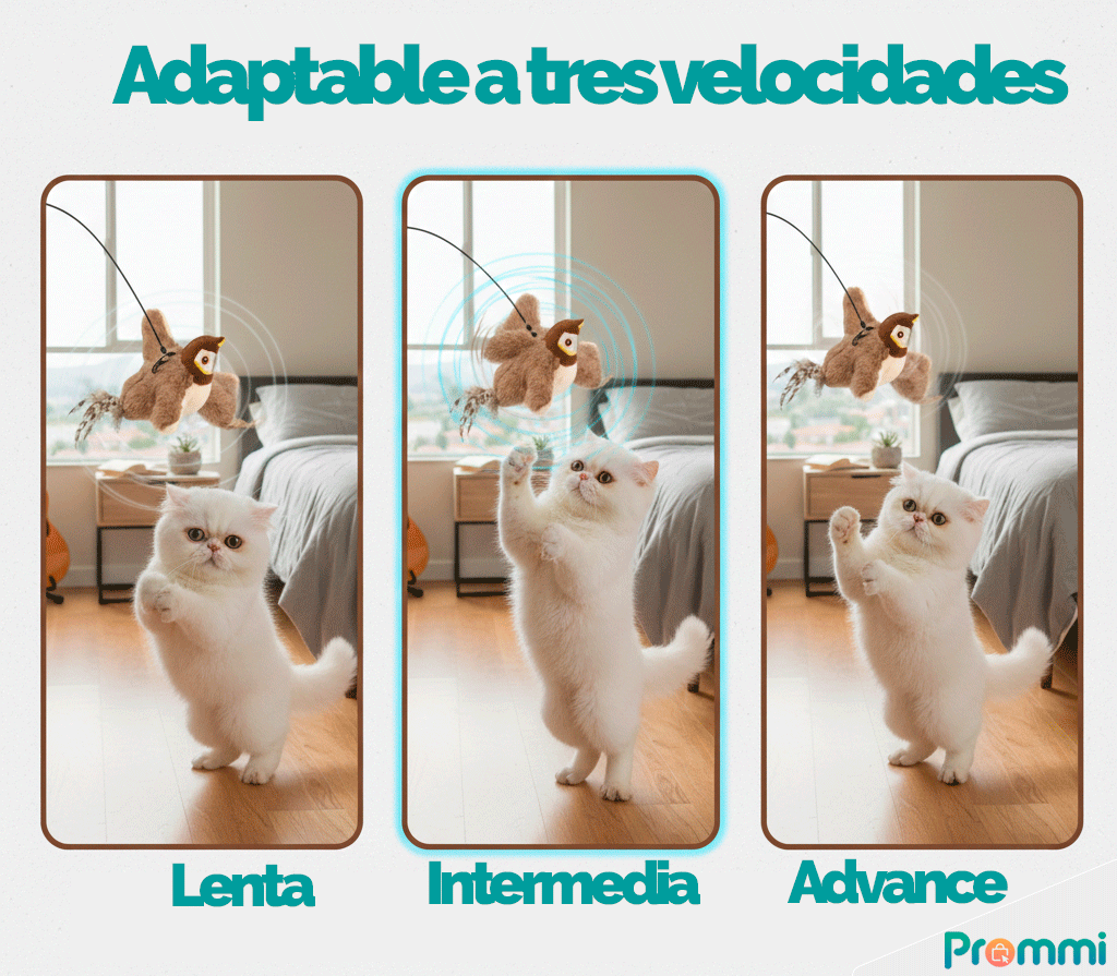 Juguete Interactivo para Gatos: Pájaro Realista con Movimiento y Catnip | El Juguete para Gatos Animado