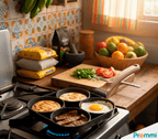 Sartén Antiadherente de 4 Puestos: Prepara Desayunos Rápidos y Perfectos